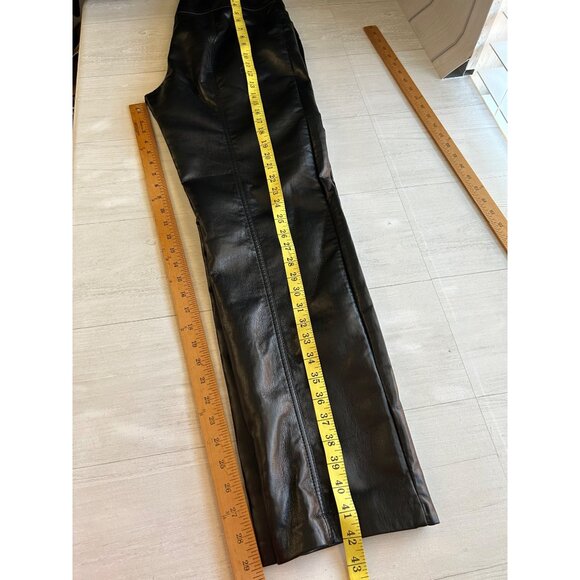 Wilfred Womens Black Faux Leather Pants SZ 10 High-Rise Straight-Leg With Pocket - Picture 10 of 12